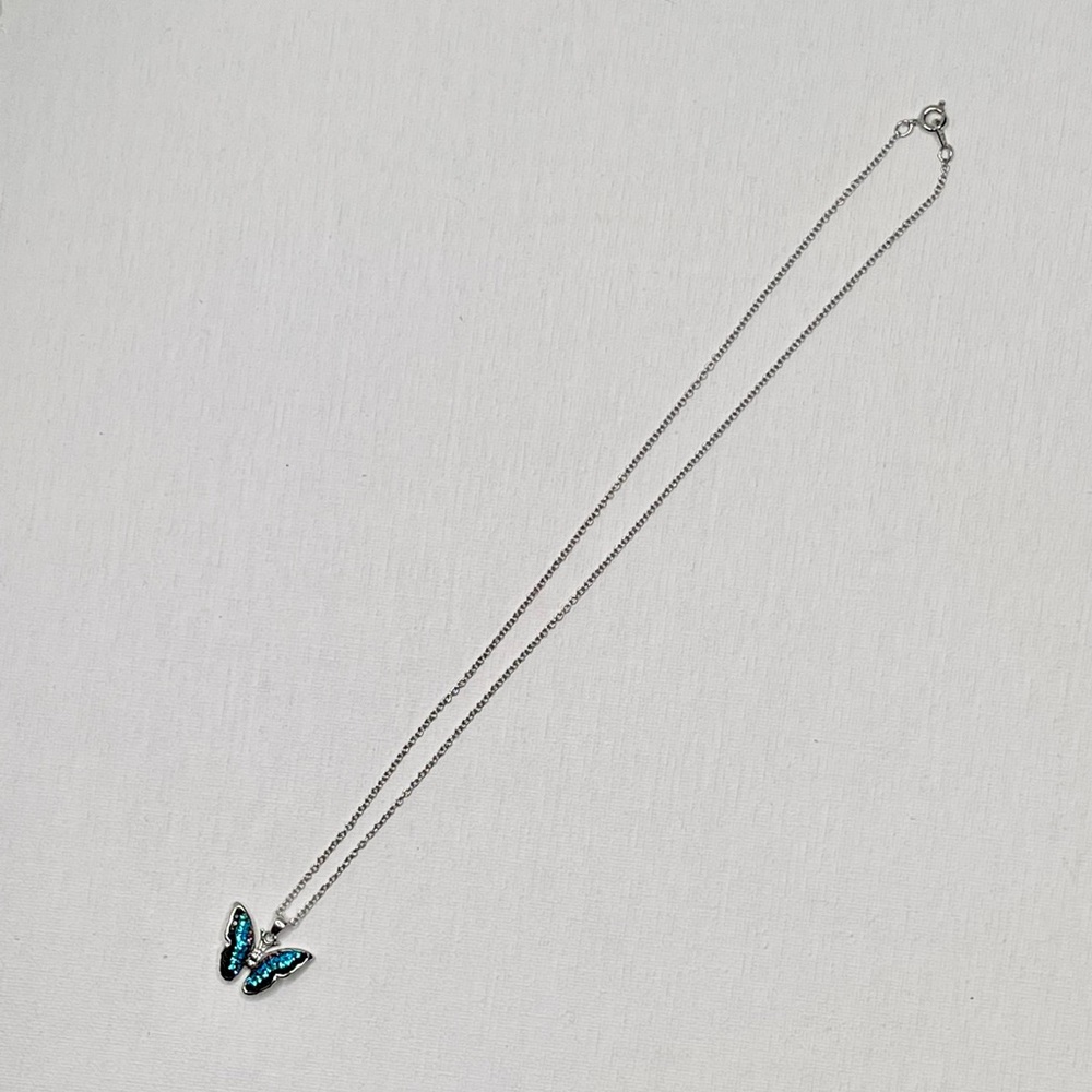 Crystal Butterfly Pendant Necklace - Picture 8 of 11